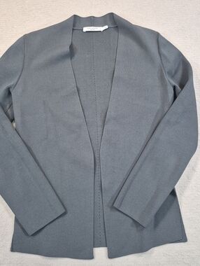 MM LAFLEUR Sz S Woolf Jardigan Cardigan Sweater Charcoal Gray Minimalist Luxury